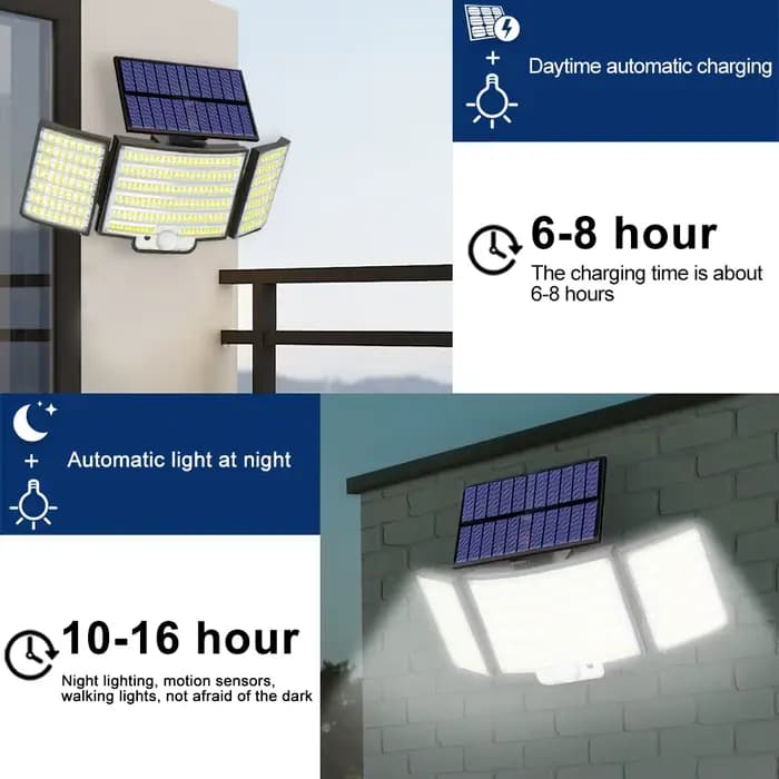 234LED lumières extérieures solaires capteur de mouvement Super lumineux lumières d'inondation solai
