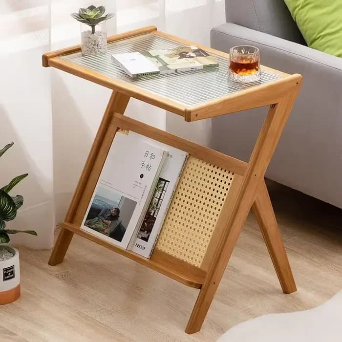 Petite table basse légère et luxueuse en verre pour la maison, table d'appoint simple et élégante