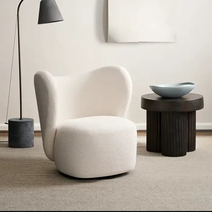 Fauteuil d'appoint rembourré à base pivotante pour villa, chaises de salon contemporaines pour hall 