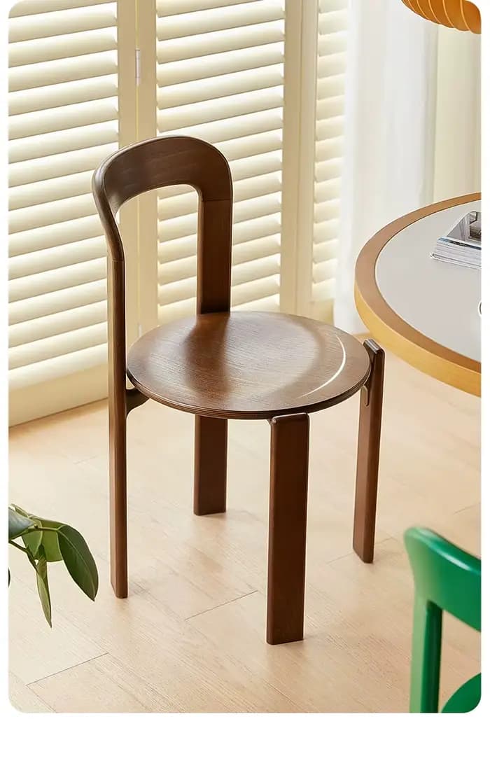 Chaise suisse empilable à dossier incurvé Vintage, comptoir en bois massif de hêtre nordique