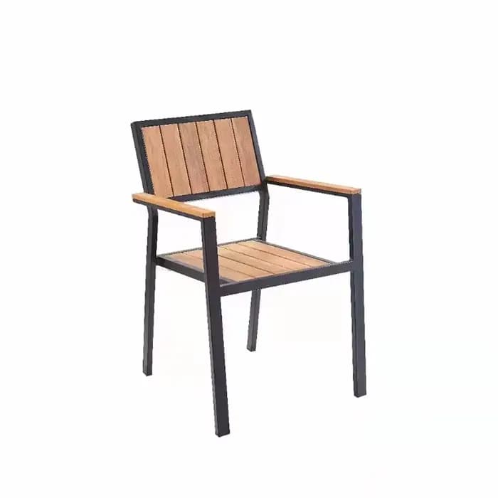 Table basse et chaise d'extérieur en aluminium, meubles de jardin en bois et plastique pour Patio, 4