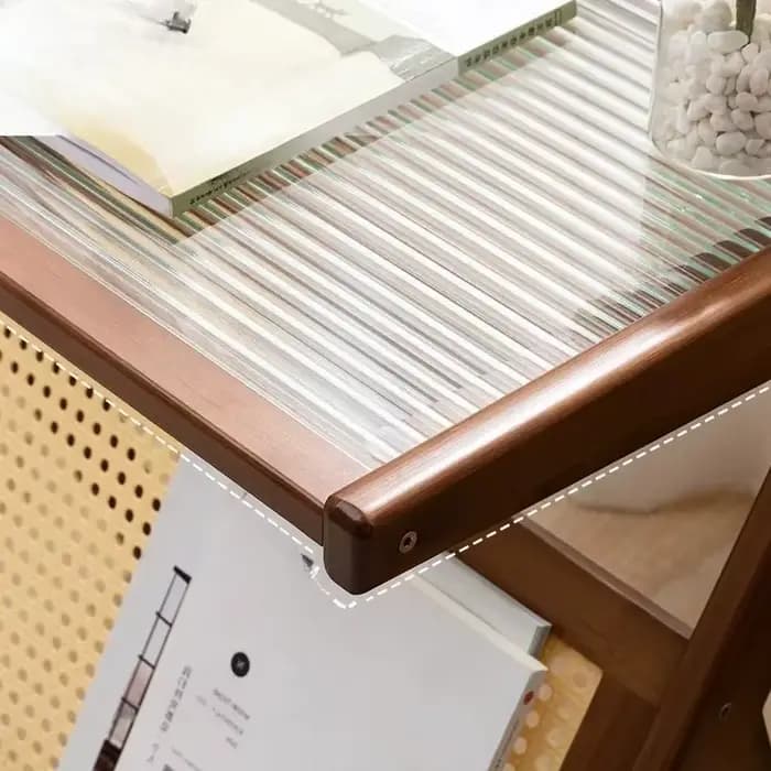 Petite table basse légère et luxueuse en verre pour la maison, table d'appoint simple et élégante