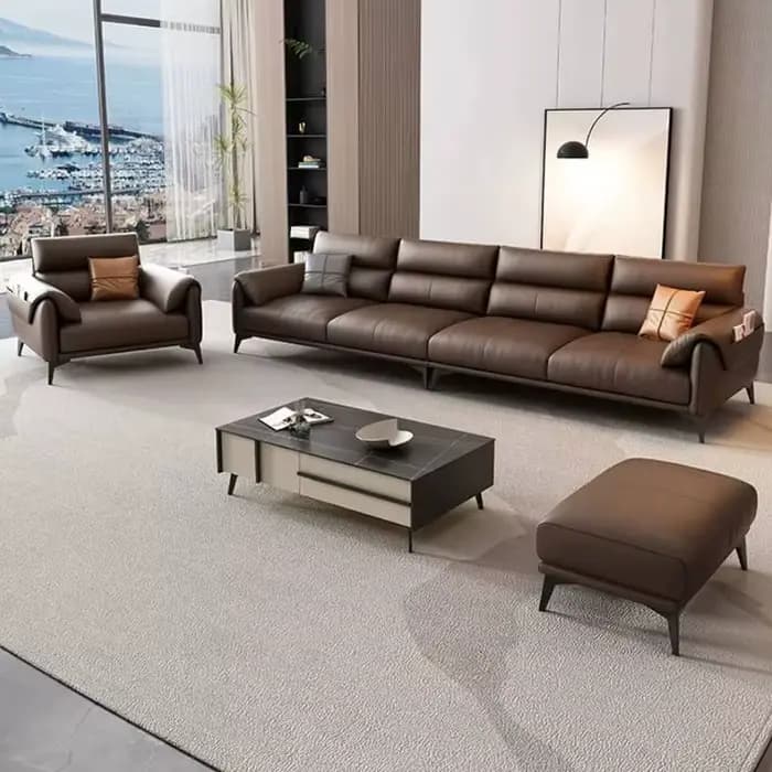 Ensemble de canapés modernes, hôtel, appartement, salon, maison, bureau, canapé sectionnel en cuir