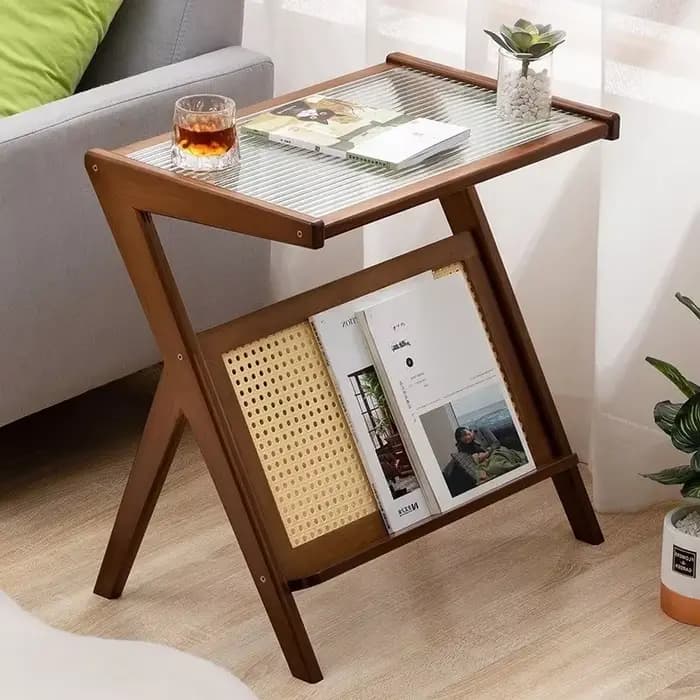 Petite table basse légère et luxueuse en verre pour la maison, table d'appoint simple et élégante