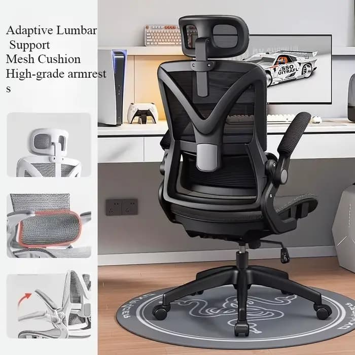 Chaise De jeu ergonomique Support lombaire 3D course pivotant réglable maille respirante haute densi