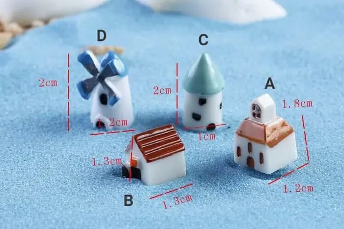 Mini Maison Artificielle en Résine, Villa de Calcul de Terre, Figurines de Châteaux, Terrarium, Jard