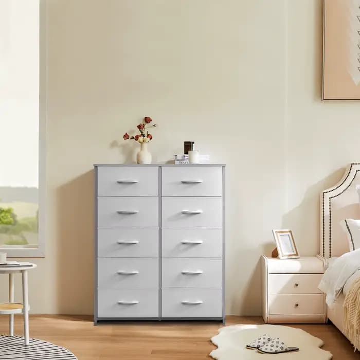 JHK armoires pour chambre à coucher avec 5/7/10 blanc amant tissu tiroirs coffre armoire placard pou