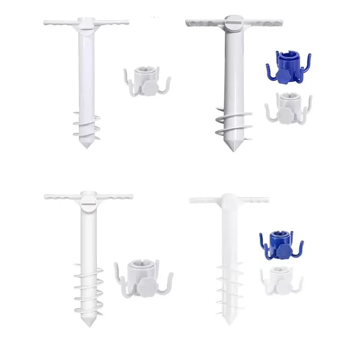 Support de parapluie de plage rotatif 3/5, inserts coupe-vent, équipement de prise de parapluie en s
