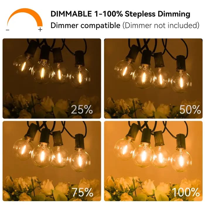 Guirlande lumineuse extérieure G40 LED 36 m avec 64 ampoules en plastique Guirlande lumineuse extéri
