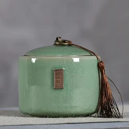 Nouvelle boîte à thé créative en céramique craquelée avec couvercle, boîte scellée en porcelaine, bo