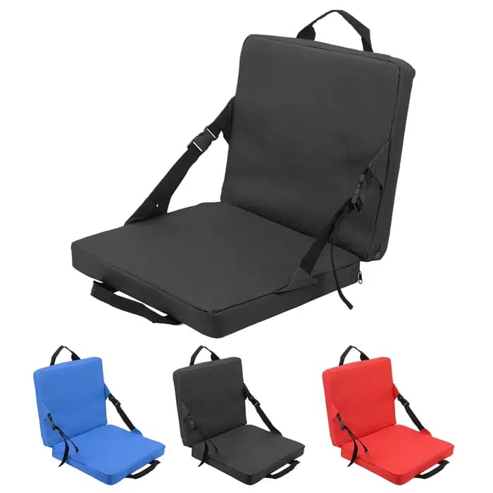 Chaise d'extérieur pliable avec dossier, coussin en éponge douce, chaise à dossier pour stade et pla