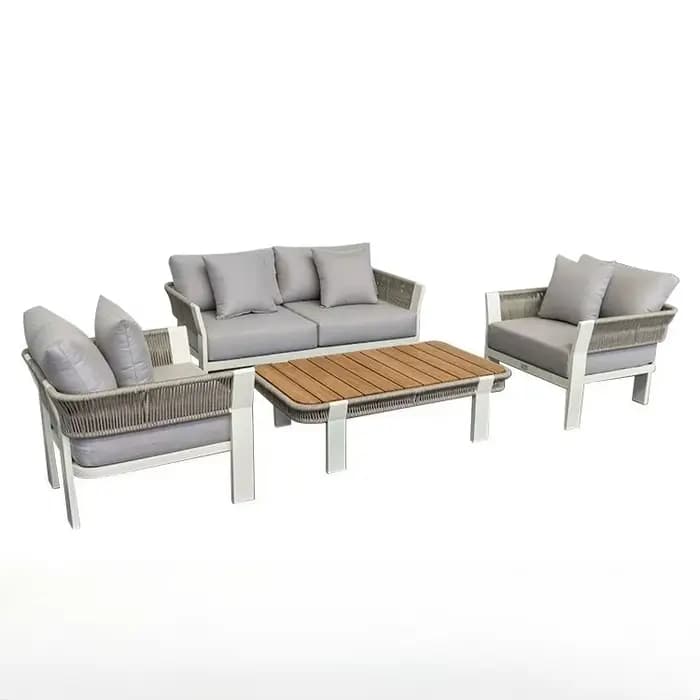 Cadre en aluminium de luxe meubles de jardin extérieur ensemble de canapé modulaire pour hôtel cour 
