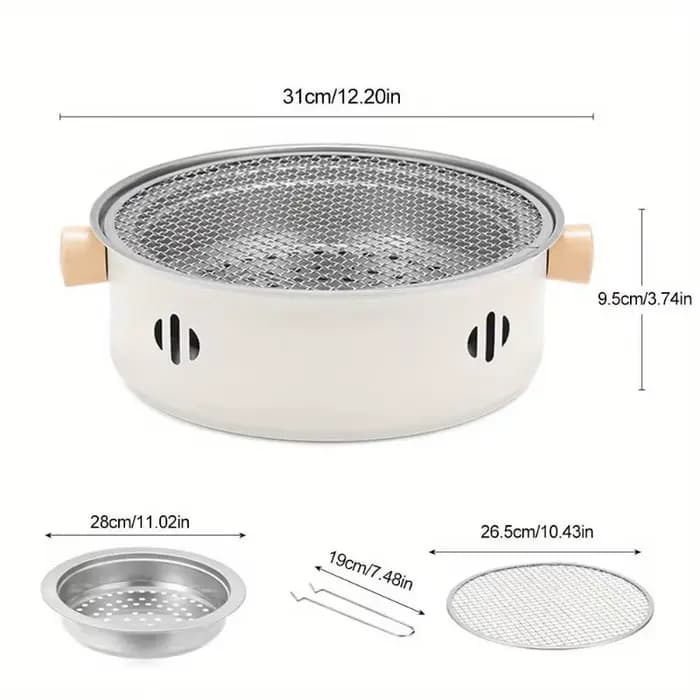 Barbecue portable en acier inoxydable, petit réchaud à charbon de bois de table, barbecue domestique