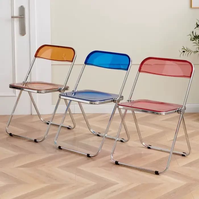 Chaise pliante transparente en acrylique, tabouret Simple pour salle à manger, pour magasin de vêtem