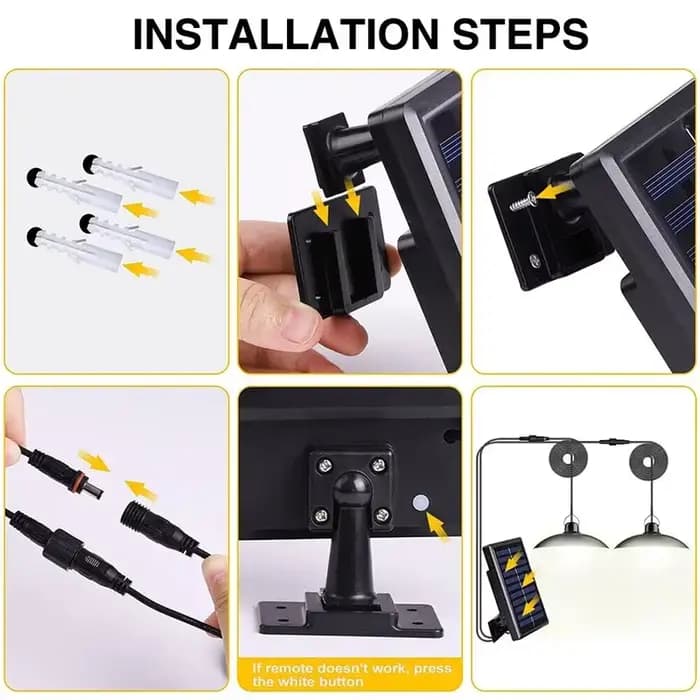2/1 tête solaire suspension à distance lampe extérieure étanche puissance jardin lustre intérieur ja