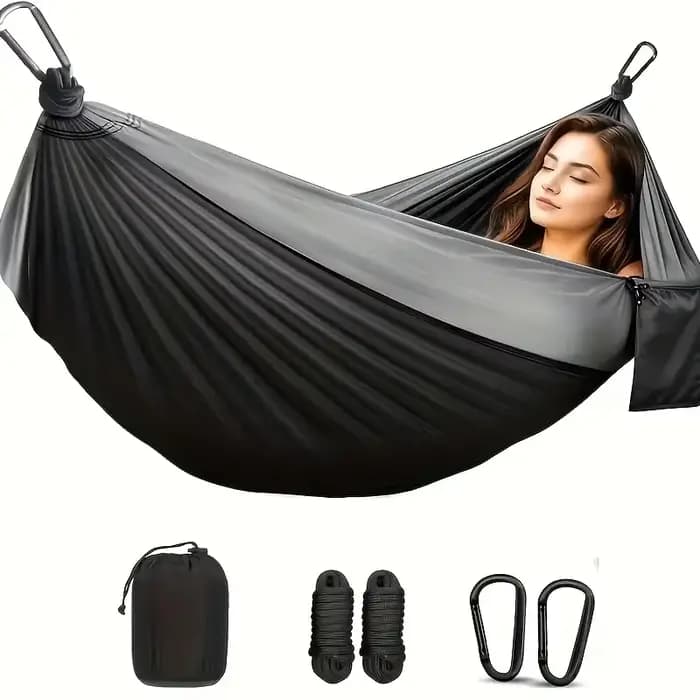 Hamac de Camping en plein air hamac Portable avec sangles d'arbre hamac Parachute en Nylon léger pou