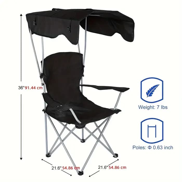 Chaise longue à baldaquin avec parasol pour le camping, la randonnée, les voyages et autres événemen