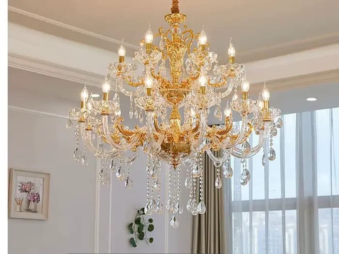Lustres dorés pour salon, lampe de luxe européenne, lustres dorés modernes, livraison gratuite, gara