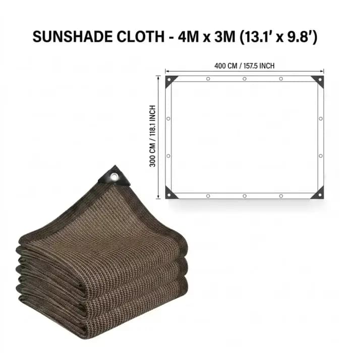 Filet pare-soleil extérieur brun 3M x 4M, résistant aux UV, durable, pour les voyages, les pique-niq
