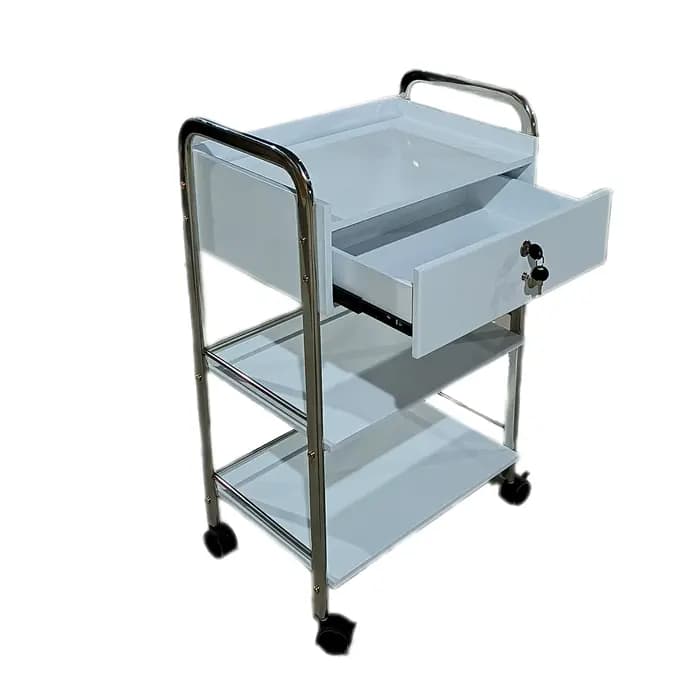 Chariot de Salon de beauté en bois blanc multifonction pour manucure Spa médical