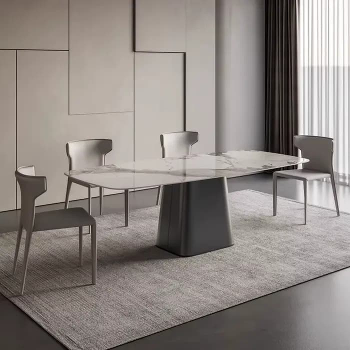 Ensemble table à manger et chaises contemporaines modernes, meubles en bois réglables pour la maison