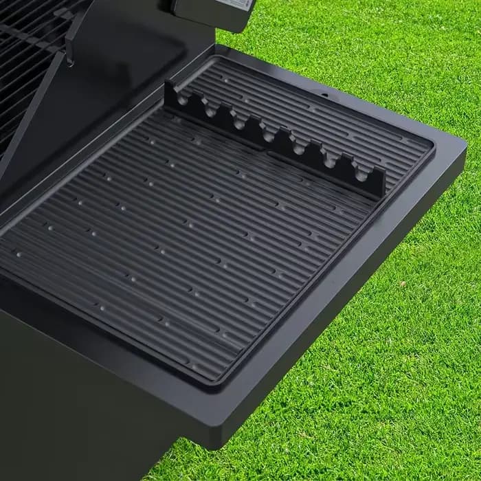 Tapis de gril en Silicone pour plaques noires, organisateur d'outils de barbecue avec tampon d'égout