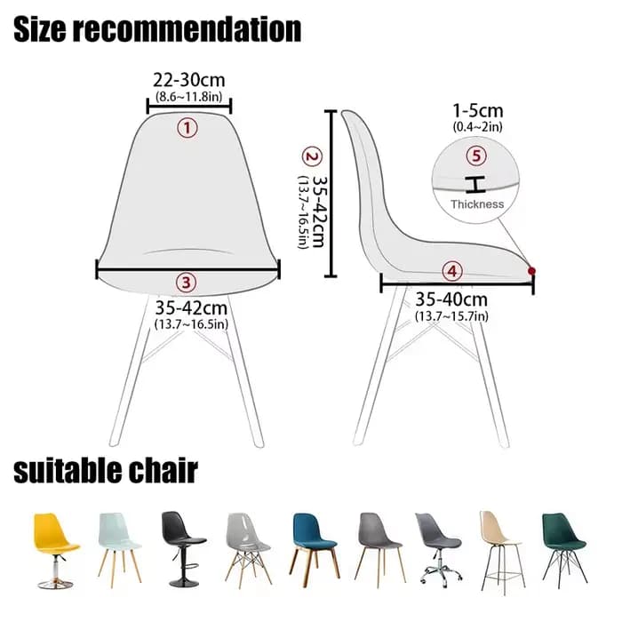 Housse de chaise à coque imperméable en Jacquard, housse de chaise scandinave à dossier court, houss