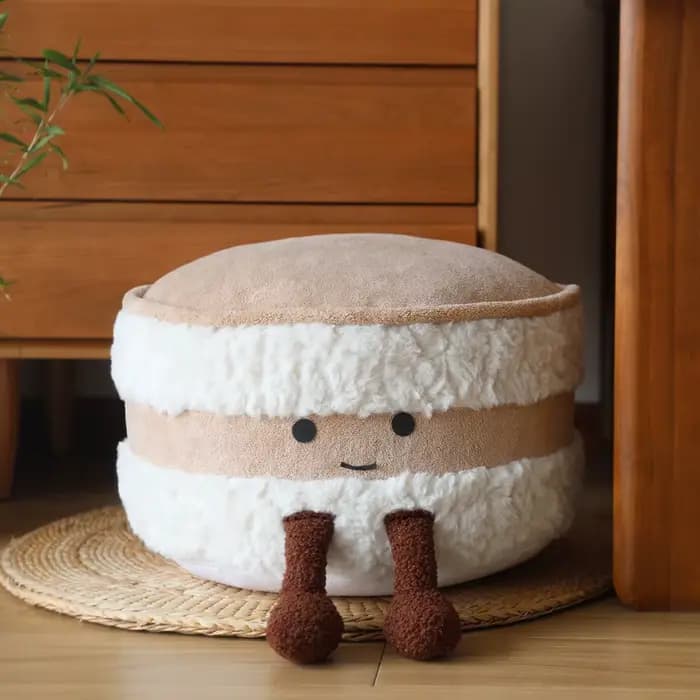 Pouf en forme de pain mignon, coussin de sol Tatami pour salon, repose-pieds amovible et lavable, ba