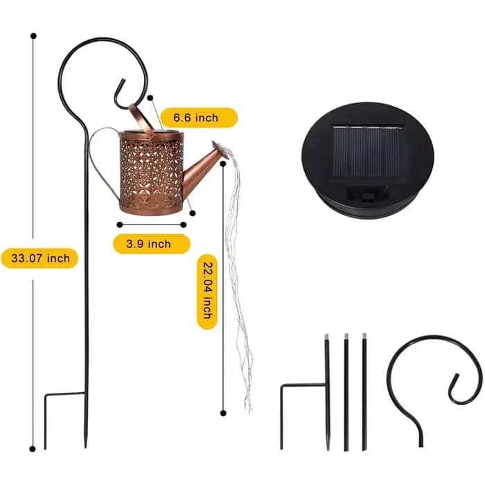 Arrosoir Solaire Étanche avec Lumières d'Extérieur, Lanterne pour Jardin, 1 Pièce