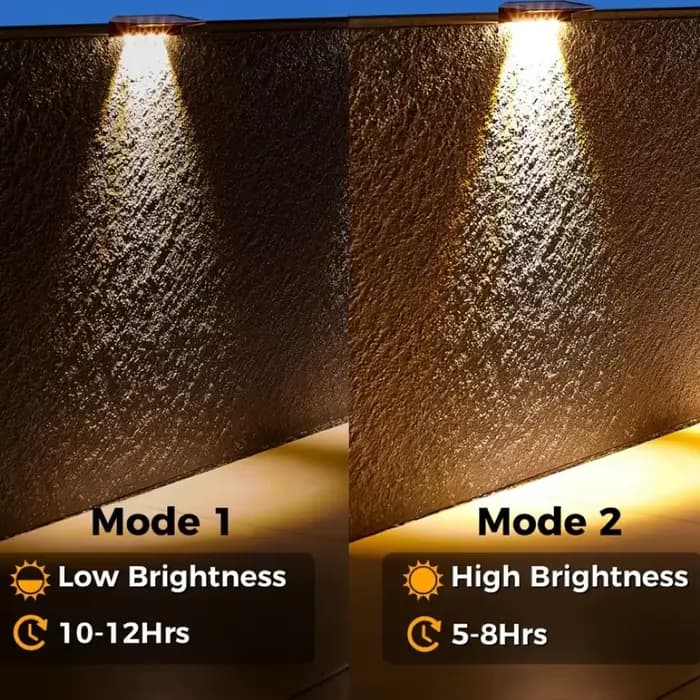 Paquet de 2 appliques murales solaires 4 LED lumières de clôture solaire lumières de pont solaires i
