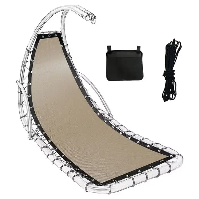 Chaise pivotante suspendue en tissu sans couture, Relaxation de jardin, conception d'installation fa