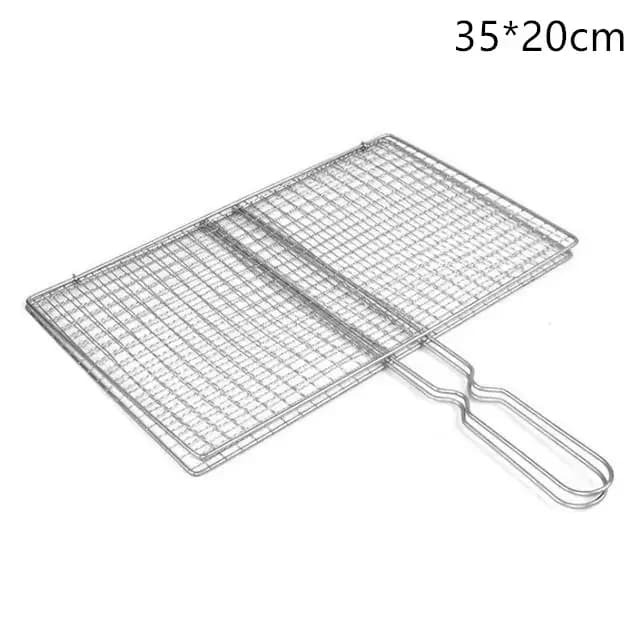 Gril carré pliable amovible, poignées en acier inoxydable, panier pour rôtir le poisson, Shriajand, 