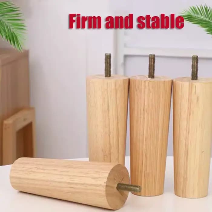 4 pièces pieds de meubles en bois massif hauteur 10/12/15CM droit robuste conique canapé-lit armoire