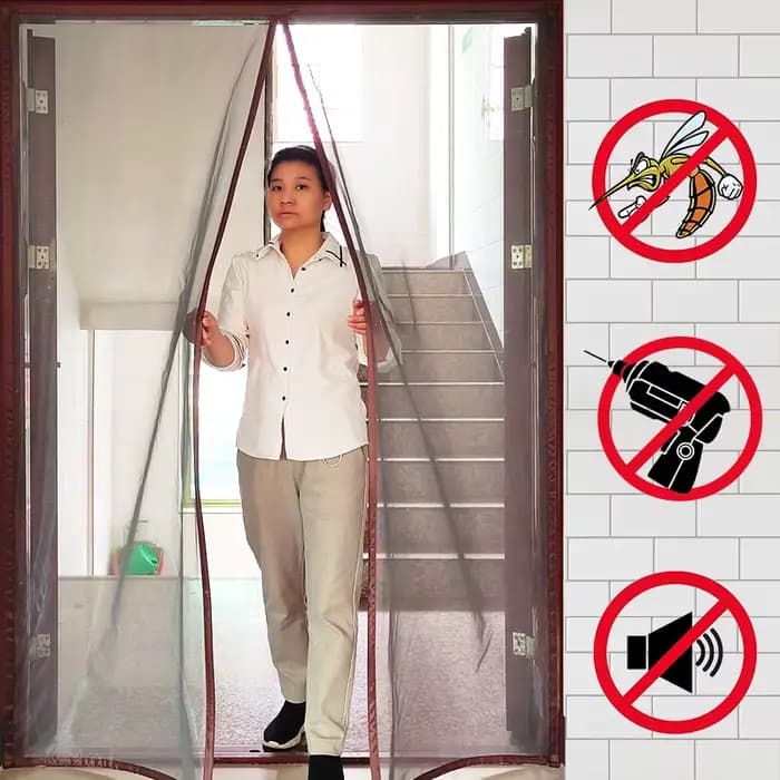 Moustiquaire magnétique à fixer sur une porte, anti-moustique, anti-mouches, rideau à installation f