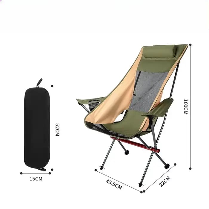 Chaise lunaire d'extérieur en alliage d'aluminium, chaise de pêche, chaise à dossier, chaise pliante