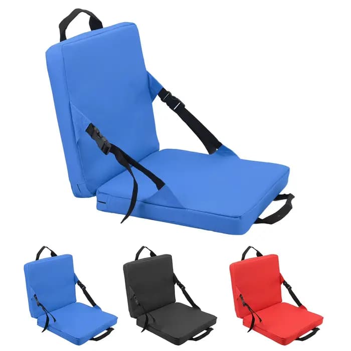Chaise d'extérieur pliable avec dossier, coussin en éponge douce, chaise à dossier pour stade et pla