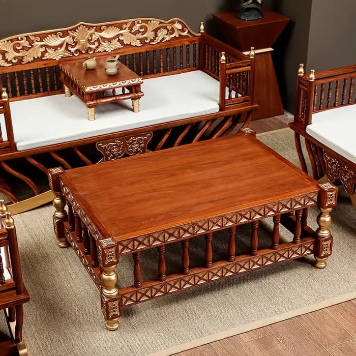 Yili nouveau chinois en bois massif salon canapé table basse combinaison ensemble asie du sud-est st