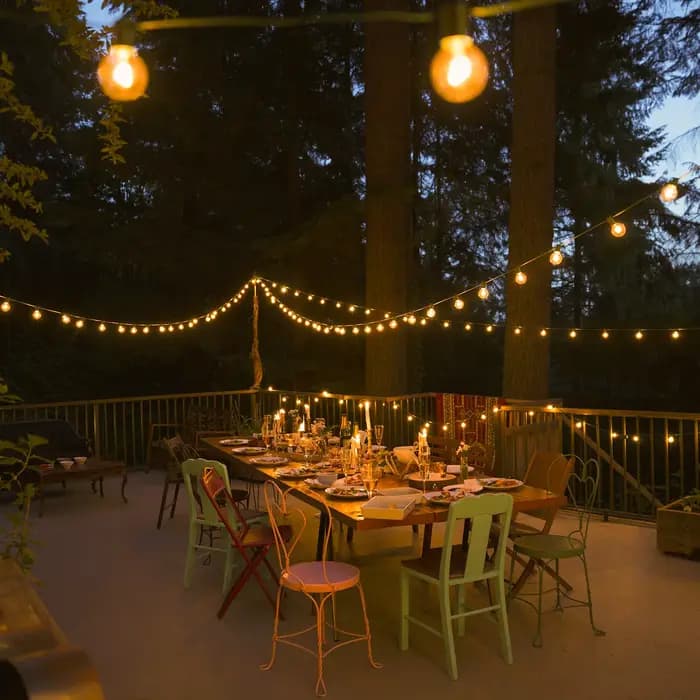 Guirlande lumineuse extérieure G40 LED 36 m avec 64 ampoules en plastique Guirlande lumineuse extéri