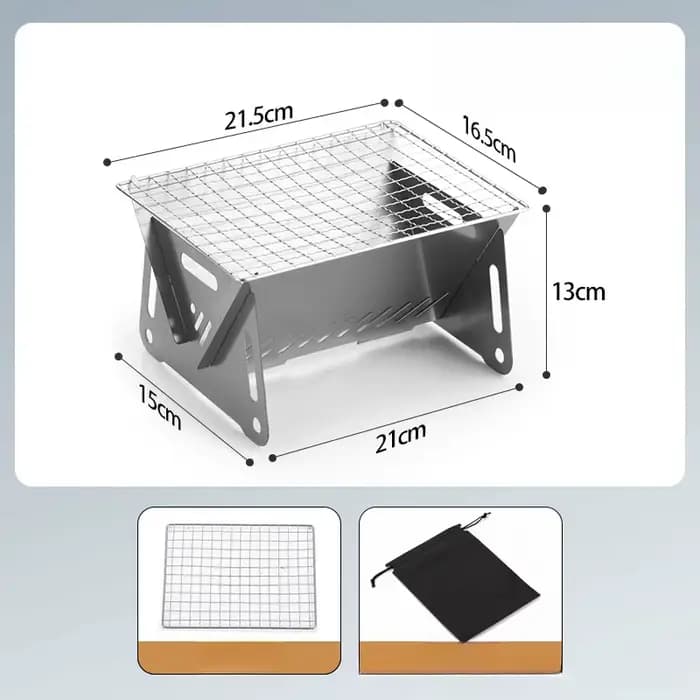 Petit Barbecue Portable Pliable en Acier Inoxydable, Gril de Table observateur avec Sac de Transport