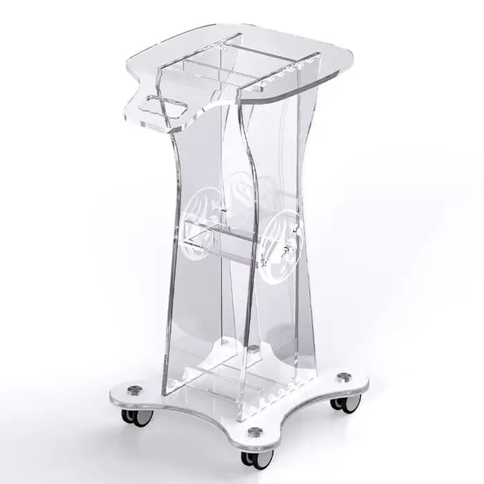 Chariot à main en acrylique pur, couleur transparente Simple, pour Salon de beauté et de coiffure