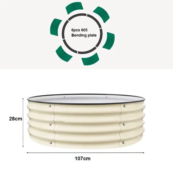 Boîte de jardinière ronde en métal pour fleurs, jardin extérieur, lit suréWer, 42 po, 107cm