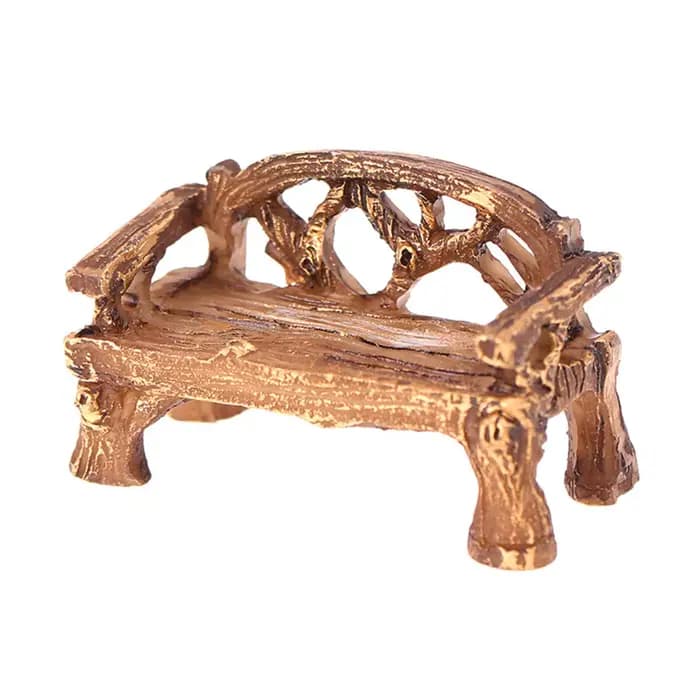 Banc de siège de parc l'inventaire, mini ornement de jardin, artisanat nickel ant, décor de maison, 