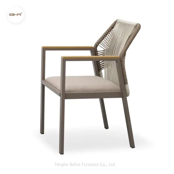 BHR extérieur jardin cour chaise mobilier d'extérieur en métal moderne chaise corde jardin Patio Res