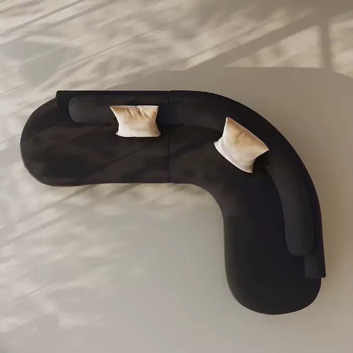 Canapé d'angle incurvé salon lumière luxe bureau zone d'assise canapé-lit confortable