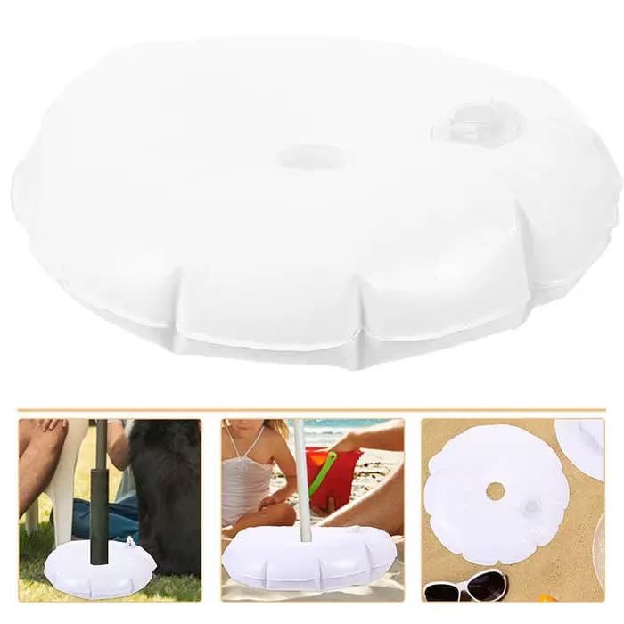 Lot de 2 sacs de lest pour parasol, remplissables d'eau, coupe-vent, pour base de parasol de plage, 