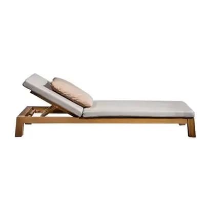 Chaise longue extérieure en bois de conception moderne chaise de plage Durable pour la piscine de ja