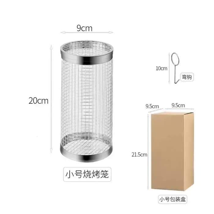 Tambour à mailles fumées en acier inoxydable, barbecue d'extérieur, gril, outil, accessoires