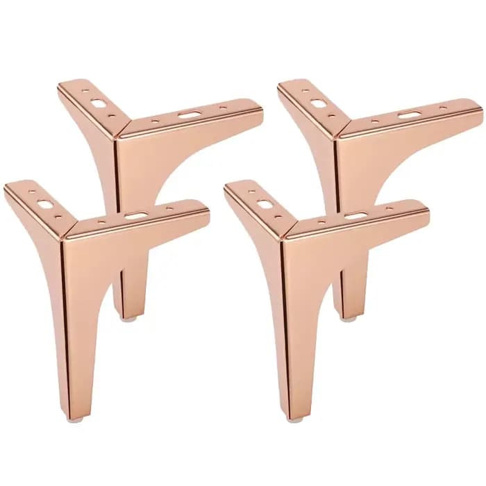 4 pièces/lot plaqué or Rose canapé chaise jambes placard armoire meubles jambes pieds hauteur 10/13.