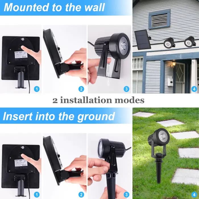 1/2/4/6 lumières RGB projecteur solaire IP65 étanche lumière solaire extérieure lumière de jardin po