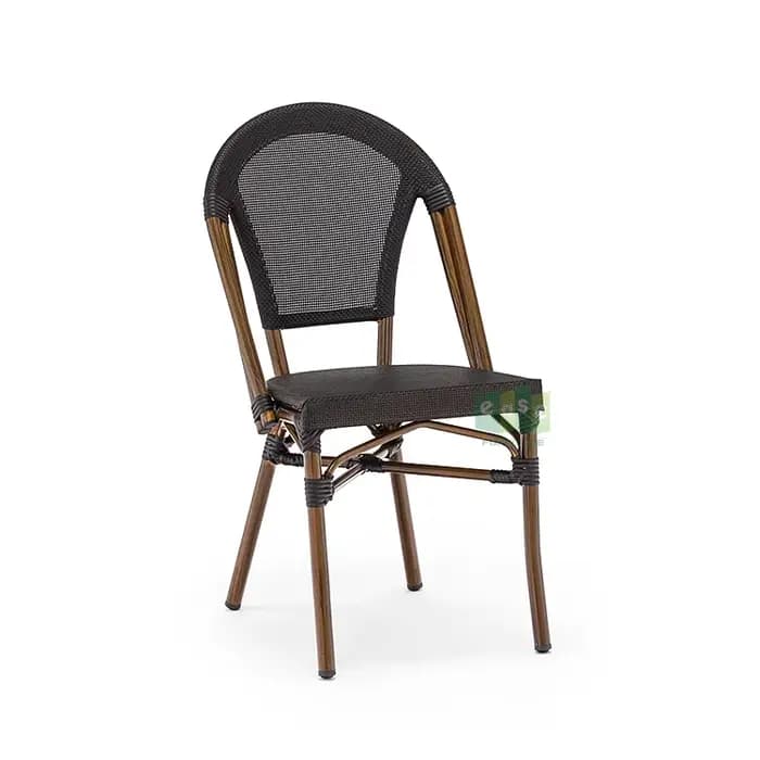 (E1044) balcon imperméable tissu noir chaise extérieure nordique meubles de Restaurant